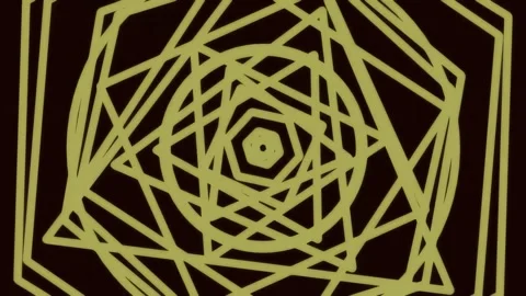 Geometric abstract pattern background in gold and black lines Stock Footage 342205923