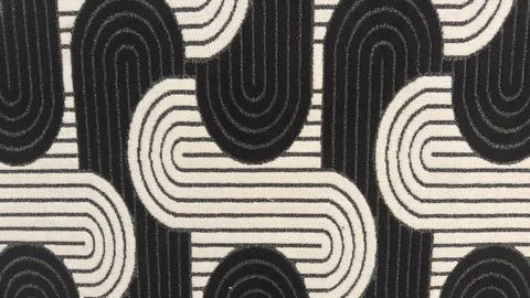 Geometric Abstract Pattern with Black and White Curved Lines. Stock Photos