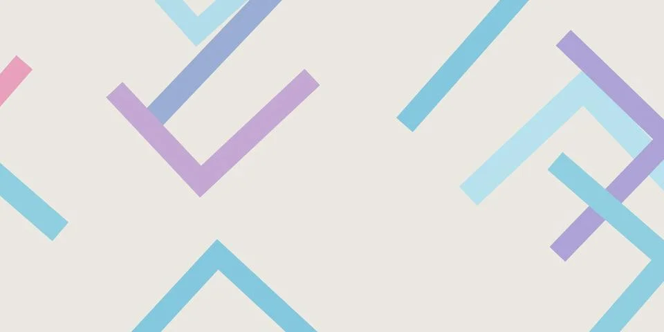Geometric abstract pattern with blue and purple shapes on a light backgroun.. Illustrazione stock