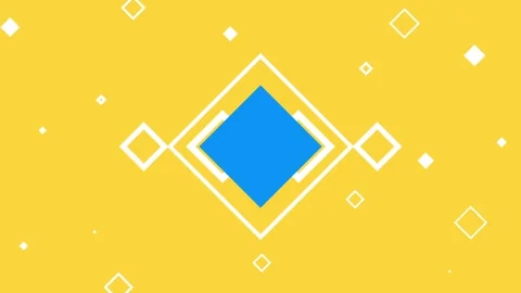 Geometric Abstract Pattern with Blue Diamond on Yellow Background Vídeo Stock 341926586