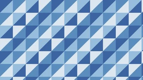 Geometric abstract pattern of blue white triangles arranged in grid Stock Illustration