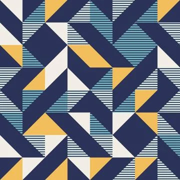 Geometric Abstract Pattern with Bold Colors Stock Illustration