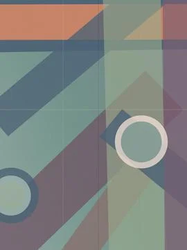 Geometric abstract pattern with circles and diagonal stripes in soft pastel.. Stock Illustration