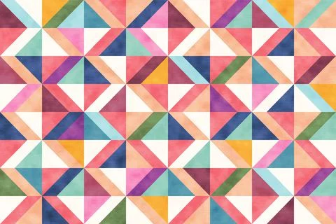 Geometric abstract pattern with colorful rhombuses. Stock Illustration