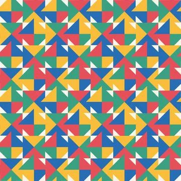 Geometric abstract pattern colorful triangular shapes seamless background Stock Illustration