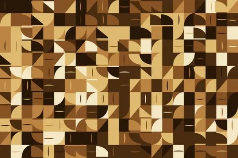 Geometric Abstract Pattern Composed of Brown Toned Shapes as Graphic Illust.. Illustrazione stock