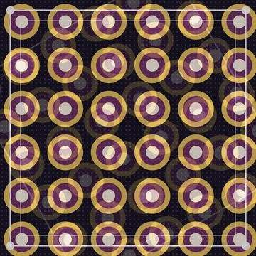 Geometric abstract pattern with concentric circles and gradient colors on d.. Stock Illustration