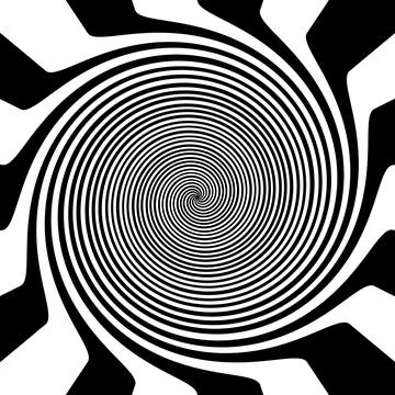 Geometric abstract pattern of concentric spiral lines Stock Illustration