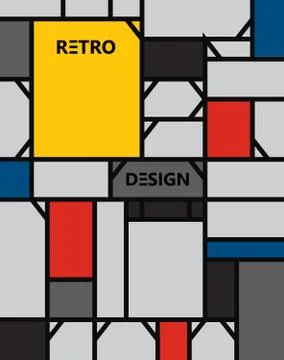 Geometric abstract pattern de stijl art Illustrazione stock