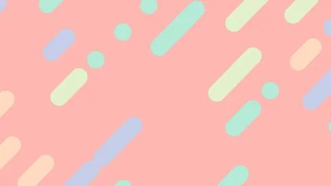 Geometric abstract pattern featuring pastel diagonal rods and circular dots o 库存插图