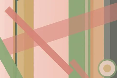 Geometric abstract pattern featuring pastel pink, green, and beige blocks w.. Stock Illustration