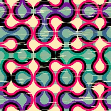 Geometric abstract pattern. Geometric vintage risograph style. Vector image. 库存插图