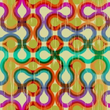 Geometric abstract pattern. Geometric vintage risograph style. Vector image. 库存插图