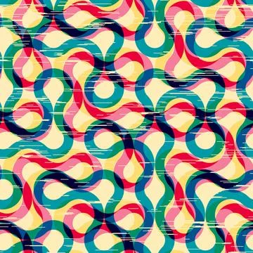 Geometric abstract pattern. Geometric vintage risograph style. Vector image. 库存插图