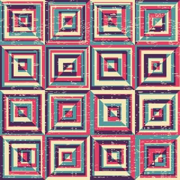Geometric abstract pattern. Geometric vintage risograph style. Vector image. 库存插图