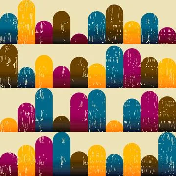 Geometric abstract pattern. Geometric vintage risograph style. Vector image. 库存插图
