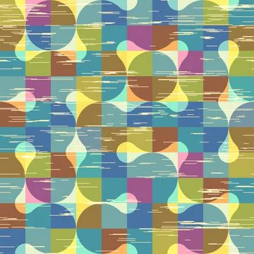 Geometric abstract pattern. Geometric vintage risograph style. Vector image. 库存插图