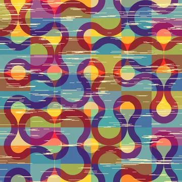 Geometric abstract pattern. Geometric vintage risograph style. Vector image. 库存插图