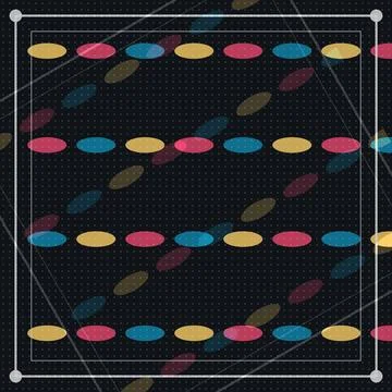 Geometric abstract pattern of glowing ovals on dark background with white b.. 스톡 일러스트