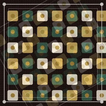 Geometric abstract pattern of hexagonal tiles with metallic gold and teal a.. Stock Illustration