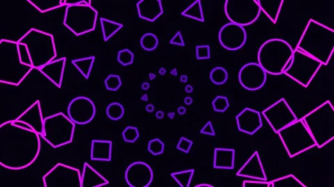 Geometric abstract pattern of interconnected glowing neon dots and lines Stock Footage 342158856
