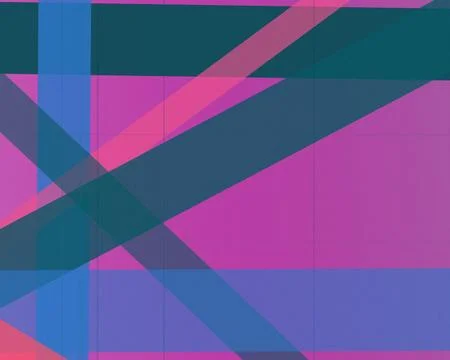 Geometric abstract pattern with intersecting pink, teal, and purple blocks .. Illustrazione stock