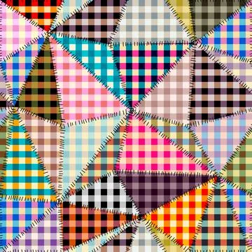 Geometric abstract pattern. Intersection patchwork plaid style Stock Illustration