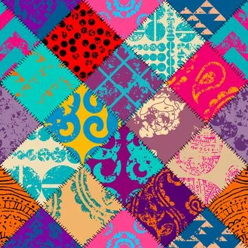 Geometric abstract pattern. Intersection patchwork plaid style Stockillustratie