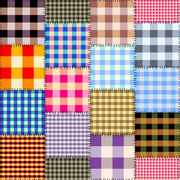 Geometric abstract pattern. Intersection patchwork plaid style 스톡 일러스트