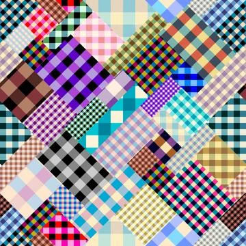 Geometric abstract pattern. Intersection patchwork plaid style Illustrazione stock