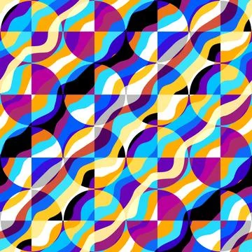 Geometric abstract pattern. Intersection style. Seamless vector image Illustrazione stock