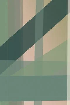Geometric abstract pattern with muted green, teal, and beige stripes and bl.. Stock Illustration