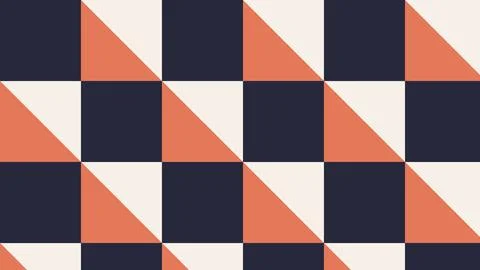 Geometric abstract pattern with navy peach white triangles grid design イラスト素材