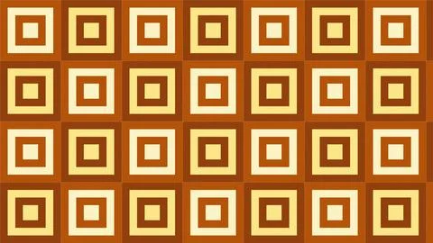 Geometric abstract pattern with nested squares on brown background Stock Illustration