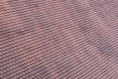 Geometric abstract pattern of an old tiled roof Stock Photos