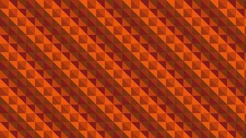 Geometric abstract pattern of orange brown triangles on dark background Stock Illustration