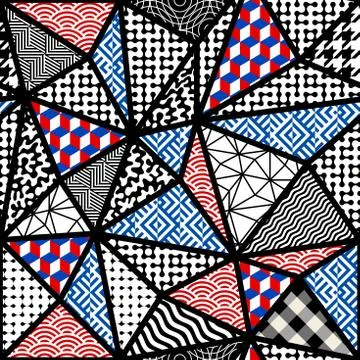 Geometric abstract pattern in patchwork style. Stock Illustration