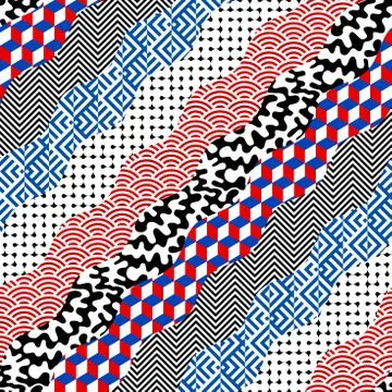 Geometric abstract pattern in patchwork style. Stock Illustration