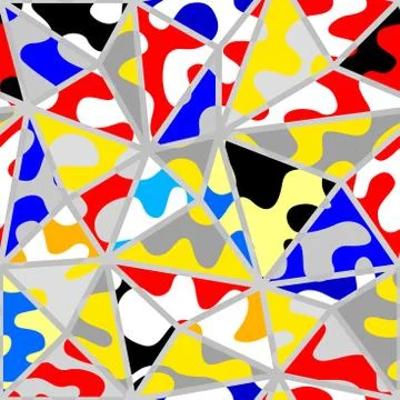 Geometric abstract pattern in patchwork style. Vector image. 库存插图