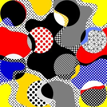 Geometric abstract pattern in patchwork style. Art seamless background. Stock Illustration