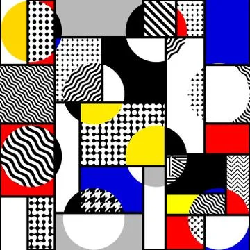 Geometric abstract pattern in patchwork style. Art seamless background. Stock Illustration