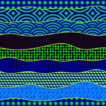 Geometric abstract pattern in patchwork style. Illustrazione stock