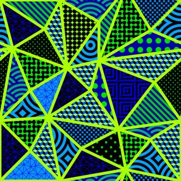 Geometric abstract pattern in patchwork style. Stock Illustration