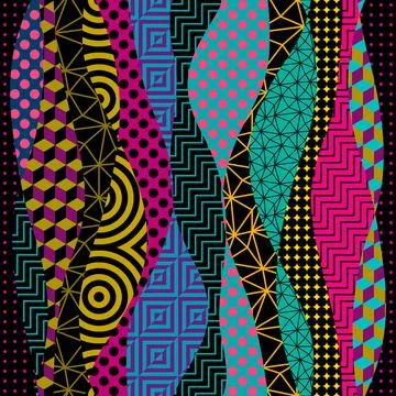 Geometric abstract pattern in patchwork style. Stock Illustration