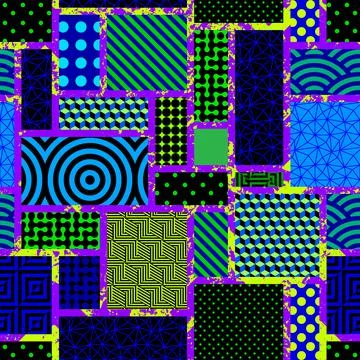 Geometric abstract pattern in patchwork style. Illustrazione stock