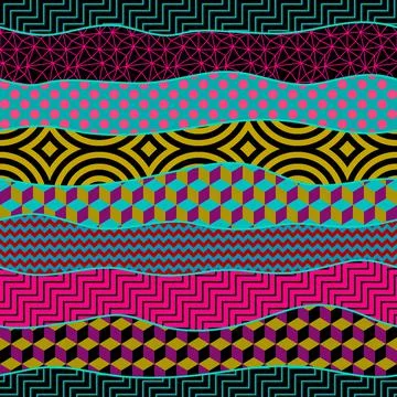 Geometric abstract pattern in patchwork style. 스톡 일러스트