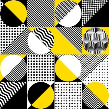 Geometric abstract pattern in patchwork style. Illustrazione stock