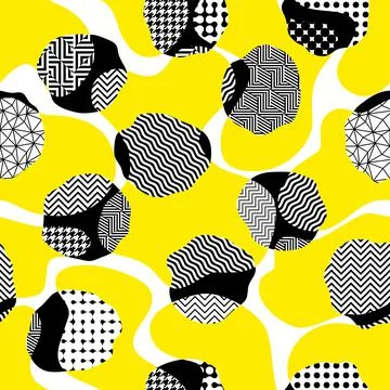 Geometric abstract pattern in patchwork style. Seamless vector Stock Illustration