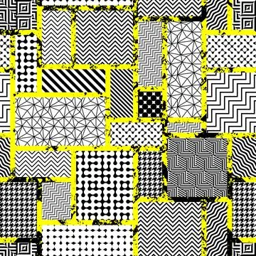 Geometric abstract pattern in patchwork style. Seamless vector イラスト素材