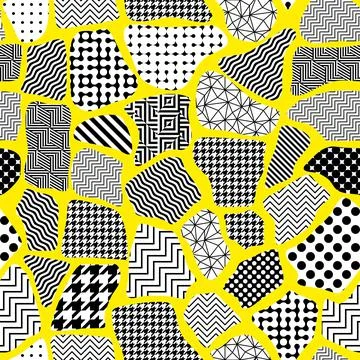 Geometric abstract pattern in patchwork style. Seamless vector 스톡 일러스트